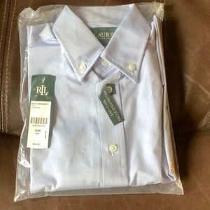 NWT Ralph Lauren Dress Shirt Long Sleeve Blue 10R